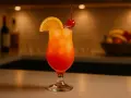 Kolorowy drink Sex on the Beach przepis, ozdobiony plasterkiem pomarańczy i wisienką. Idealny na letnie wieczory.