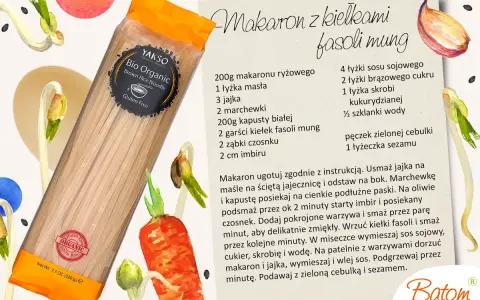 Makaron z kiełkami fasoli mung, czyli zdrowa alternatywa dla tradycyjnych dań. Opakowanie makaronu ryżowego Bio Organic.