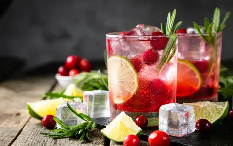 Orzeźwiające koktajle z Jägermeister Cold Brew, z lodem, żurawiną i limonką, ozdobione rozmarynem. Idealne na letnie wieczory.