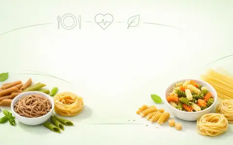 Różne rodzaje makaronu: pełnoziarnisty, durum, penne, fusilli. Zdrowy wybór na talerzu.